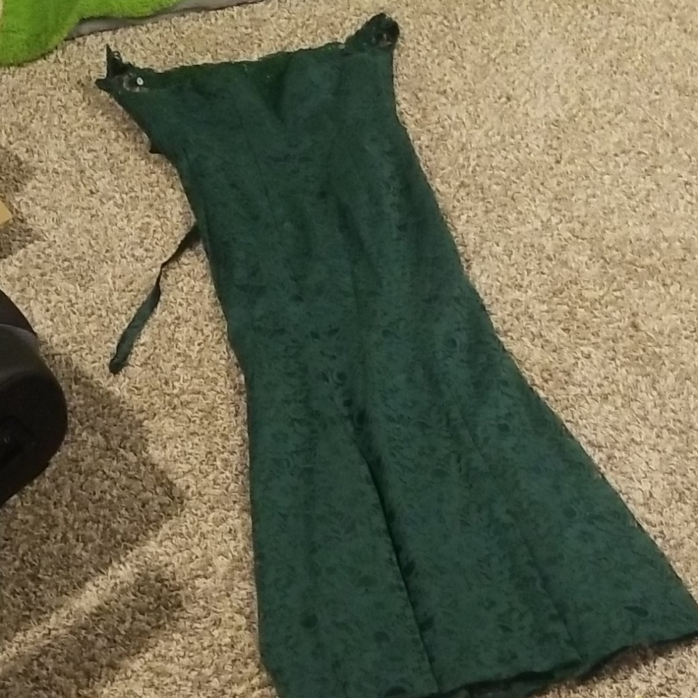 Green Floral Prom Dress